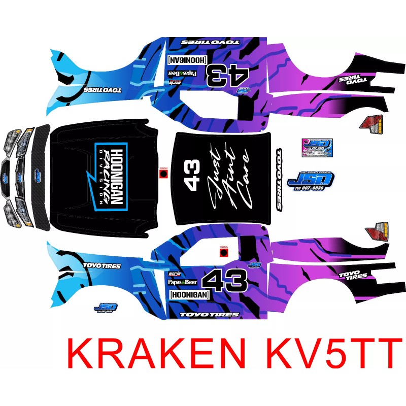 JUST RC WRAPS KRAKEN CLASS KV5TT wrap decals stickers TROPHY