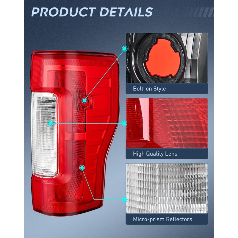 Nilight Taillight Assembly Compatible with 2017 2018 2019 Ford F250
