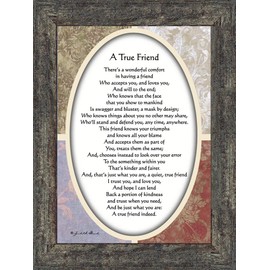 Vintage A True Friend, Poem About True Friendship, 7x9 77933BW
