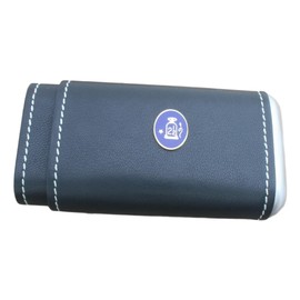 Masonic Oval 2 1/2 Cigar Tube Leather Covered Black Case With Cedar Lining In Gift Box 253