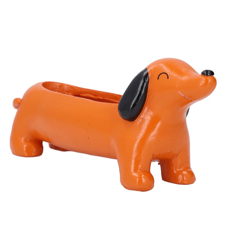 Dachshund Succulent Pot Adorable Efficient Drainage Versatile Lightweight Resin Dog