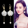 Fashion Jewelry Ballerina girl Pearl Crystal Drop Long Dangle tassel