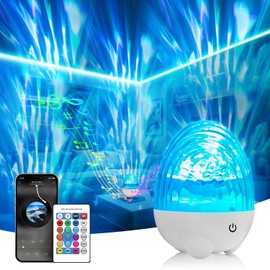 Lysumurl Northern Lights Projector with Bluetooth Speaker, 2200mAh Galaxy Projector Sensory Light, 13 Light Effects Dimmable Aurora Night Light with Remote, Mood Light for Bedroom Room Decor