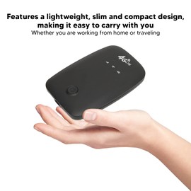 4G LTE Mobile WiFi Hotspot, 4G Pocket Mobile Hotspot with SIM Card Slot, Unlocked Wireless Internet Router Device, Support Up to 10 Users