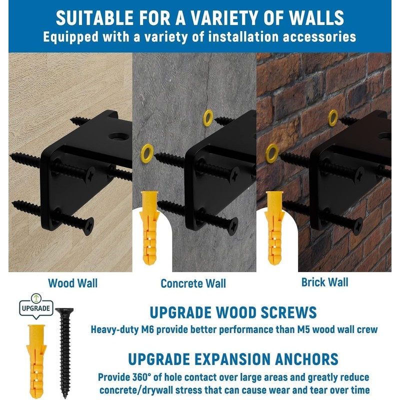 LEOPO 12 inch 8 Pack Floating Shelf Bracket, 1/5” Thick