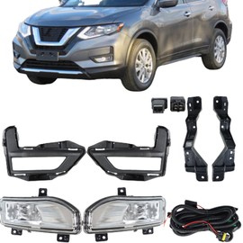 WFLNHB Replacement for 2017-2020 Nissan Rogue Fog Lights Lamp Set with Switch Wiring Kit 261558995A 261508995A