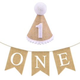 2 Pcs 1st Birthday Banner Decoration Set 1st Birthday Decorations Banners for Girls for Boy Kids Party Photo Prop