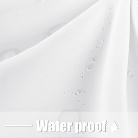 BONZER Outdoor Curtains for Patio Waterproof - Light Blocking Weather Resistant Privacy Grommet Outside Curtains for Gazebo, Porch, Pergola, Cabana, Deck, Sunroom, 1 Panel, 120W x 108L inch, White