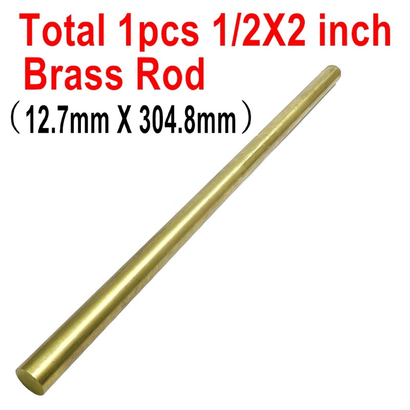 1PCS ZQToday Solid Brass Rods 1/2 x 12 Inch Brass