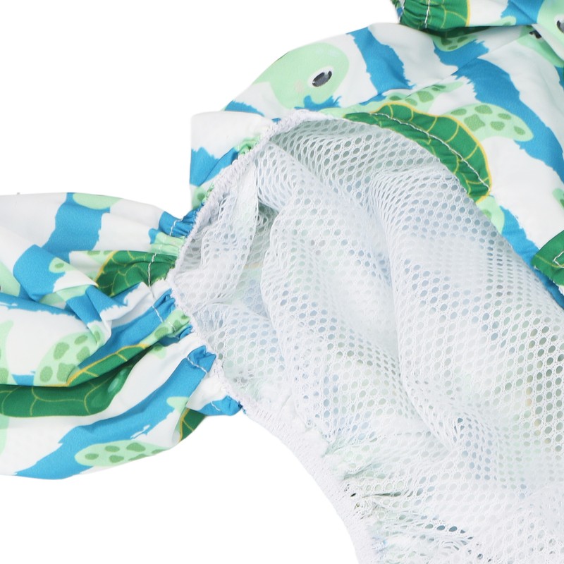 Reflective Puppy Raincoat Sea Turtle Pattern Lightweight Breathable Waterproof Pet