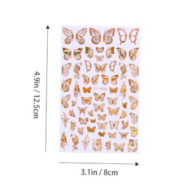 Outanaya 5 Sheets Press on Nails Butterfly Shiny Nail Art Stickers Decals for DIY Manicure Decorations