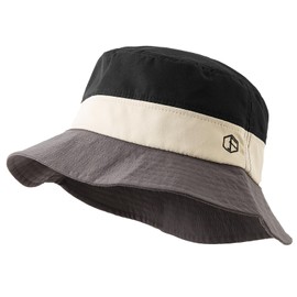 Gajaous Fashionable Colorblock Bucket Hats, Unisex Summer Sun Beach Bucket Hats for Women Men, Outdoor Travel Hiking Fishing Cap Black