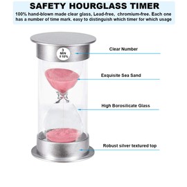 SuLiao 3 Minute Hourglass Timer Sand Clock: Unbreakable Pink Sand Watch 3 Min, Colorful Plastic Hour Glass Sandglass for Kids, Games, Classroom, Kitchen, Decoration
