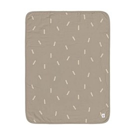 LÄSSIG Mull Baby Blanket Crawling Blanket GOTS Certified/Muslin Blanket 75 x 100 cm Speckles Olive