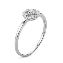 Miore Solitaire Ring White Gold 9-Karat Diamond 0.23 Carats 56