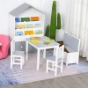 Qaba 4-Piece Childrens Table Set with Kids Storage Bench -