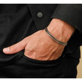 Galis Chain Bracelets For Men - Premium Stainless Steel Mens Bracelet, Silver Plated Non Tarnish Bracelet - This Snake Chain suits as Everyday Men's Bracelets is Stylish Gifts For Him 8" + 2" ext