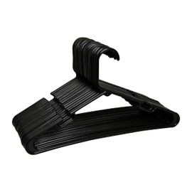 FenixDepot Set of 20 Adult Plastic Clothes Hangers, Durable Slim Design & Space Saving - Set of 20 (Black)