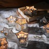 Letine 10pcs Silver Ribbed Star Candle Cups - Assorted Height