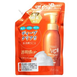 VC (Vitamin C) Enzyme Formulated Foaming Facial Cleanser Refill 23.7 fl oz (700 ml), Made in Japan