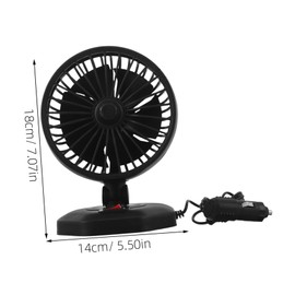 GANAZONO 12V Adjustable Speed Mini Fan for Vehicles Low Noise Cooler for Travel Compact Design for Backseat and Office Use