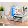 Marbrasse Desk Organizer with File Holder, 5-Tier Paper Letter Tray