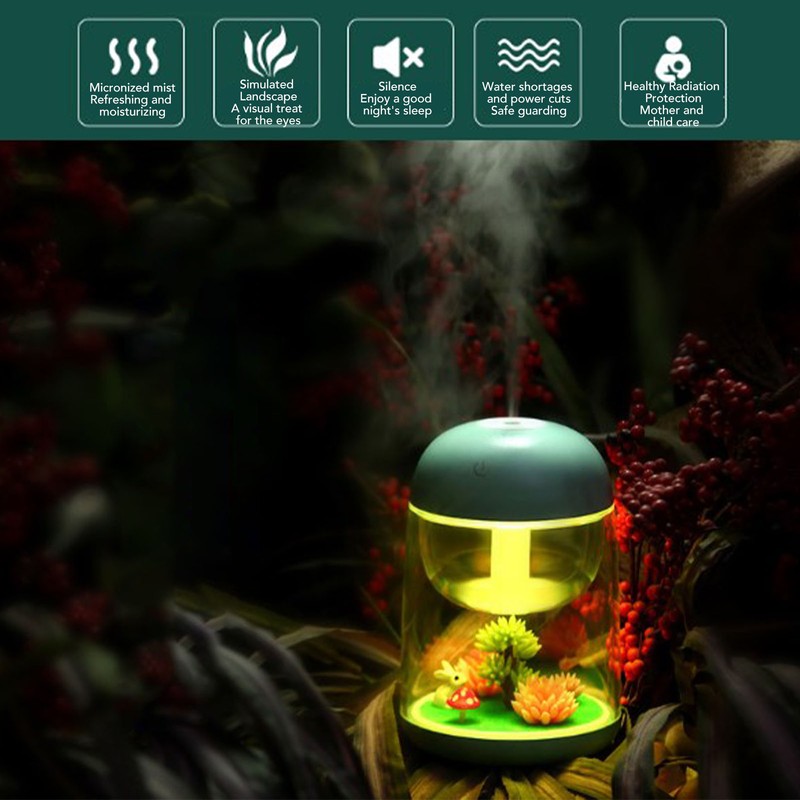 Micro Landscape Humidifier Cute Quiet 2 in 1 Ultrasonic Essential