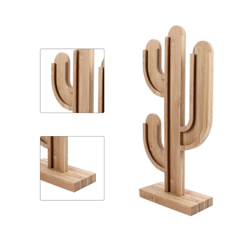 Wooden Coffee Capsule Holder Removable Coffee Pod Holder Cactus Shape