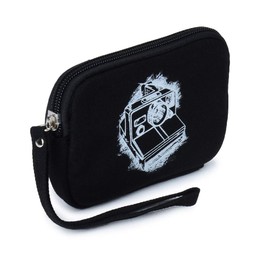 eBigValue Mini Glove Tech Accessories Pouch Bag – Travel Organizer for Cables, Earphones, Chargers, USB Drives – Black with Camera Print