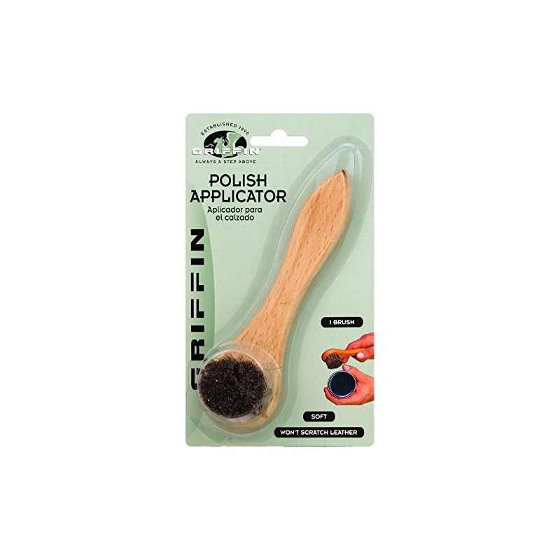 Griffin Polish Applicator - Soft Horsehair & Wooden Handle Brush