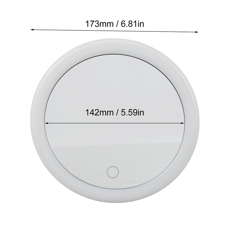 5.6inch Handheld Magnifying Makeup Mirror Triple Suction Cup 10X Magnification