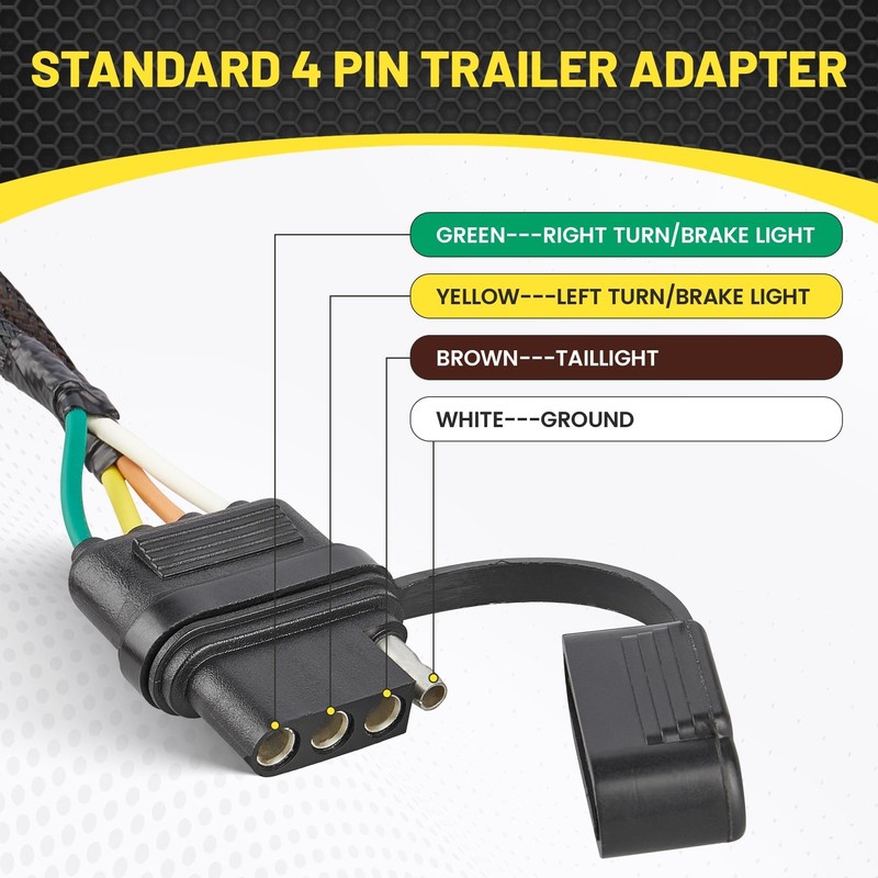 Oyviny 4 Pin Trailer Wiring Harness 55363 for 1998-2006 Jeep