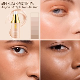 Foundation Color Changing,30ml 4 in 1 SPF50 Sunscreen Serum,Geichmäßigen Hautton & Abdeckung von Unvollkommenheiten für natürliches Gesichtsaussehen,Anti-Aging Concealer,24 Stunden Feuchtigkeit