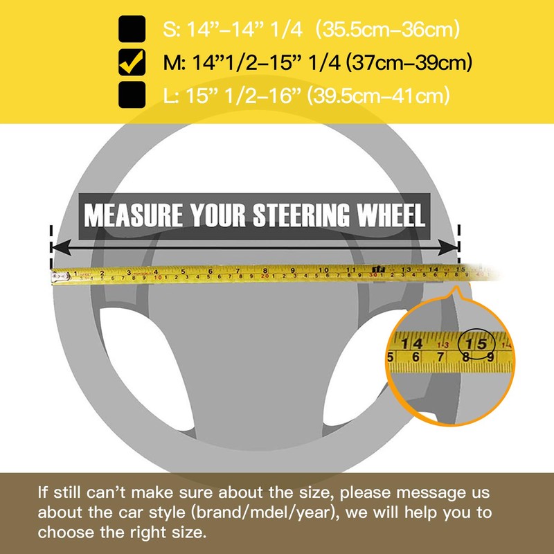 Valleycomfy Steering Wheel Cover with Microfiber Leather for Car Truck