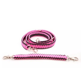 Unbranded Firefighter EMS Police 550 Paracord Radio Strap Sling 60" w/ 13" Stabilzer Pink