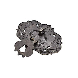 Antique Hasp Mcredy 3.4"x2.5" Embossing Decorative Hasp Latch Lock with Screws Pack of 1 (Medium Size)