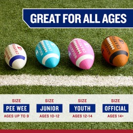 Champion Blitz Football (Junior, Fierce Tide/White), All-Weather Football, Enhanced Grip, Durable Rubber Cover and Molded Laces, for Outdoor Sports & Training, Includes 6" Ball Pump