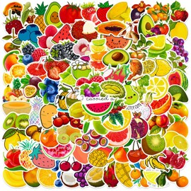 Fruit Stickers, 100 Pcs Cute Fruits Stickers for Kids, Colorful VSCO Waterproof Stickers for Water Bottle Scooter Luggage Laptop Skateboard, Fruits Sticker Bulk Holiday Gifts for Kids Teens Adults
