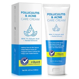 Behandlungscreme gegen Follikulitis und Akne 120 ml, 1% Salicylsäure-Behandlungscreme gegen Follikulitis und Akne, reinigt die Poren und reduziert überschüssiges Hautfett