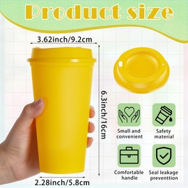 FillTouch 12 Pcs Reusable Coffee Cups with Lids 16 oz Travel Hot Cups Microwavable Plastic Tumblers Coffee Mugs for Hot and Cold Drinks (Vibrant Colors)