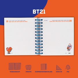 Grupo Erik School Planner 2022 2023, BT21 School Calendar 2022 2023, Student Calendar, Appointment Calendar 14 x 16 cm, a Daily Planner for a Successful School Year, Personal Organiser