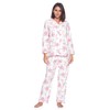 Casual Nights Women's Flannel Long Sleeve Button Down Pajama Set,
