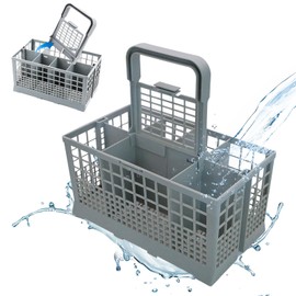 Besteckkorb Spülmaschine mit Abnehmbarem Griff, Universal Ersatzteil Kompatibel mit Bosch Siemens Neff Whirlpool Hotpoint Indesit Ariston, 24 x 13,9 x 12,4 cm, Einsatz für Unterkorb