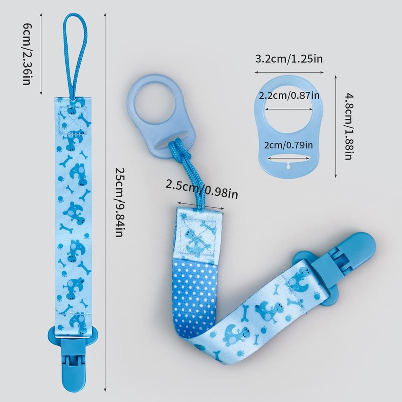 4 Pack Pacifier Clips for Boys Girls, Dummy Clips Baby