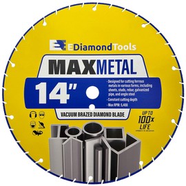 14" Vacuum Brazed Diamond Saw Blades for Metal, 1" Arbor