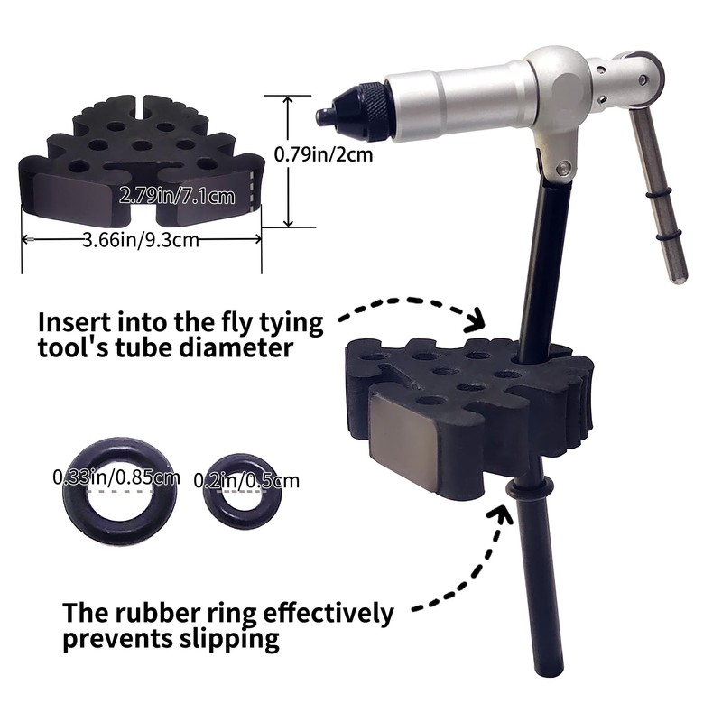 Eupheng Fly Tying Desktop Storage Rack in Black and Gray,