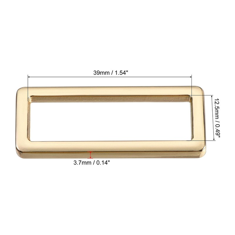 sourcing map Metal Rectangle Ring Buckles 39x12.5mm for Bags Belts