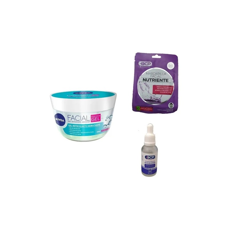 Kit Gel-crema Hidratante, Mascarilla Y Suero Facial