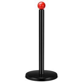 Paper Towel Holder, Cute Wooden Red Ball Kitchen Roll Stand Organizer Countertop Free Standing, Spray Paint Black Holder, Housewarming Gift New Home