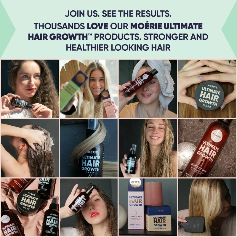 MOERIE Hair Growth Set – Shampoo, Conditioner & Spray (3